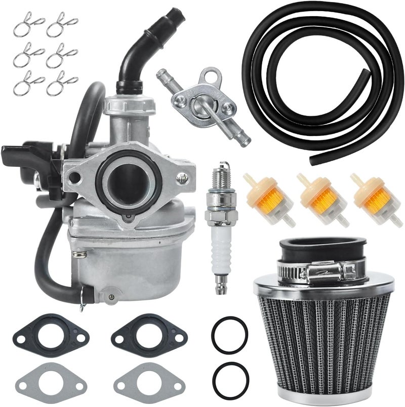 HOLATO PZ19 Carburetor Carb Air Filter Fuel Line Kit for 50cc 70cc 90cc 110cc 125cc Tao Tao GK110 Baja SSR Apollo Coolster Chinese Kids Four Wheeler ATV Go Kart CRF50 XL70 Dirt Pit Bike Motor (BLACK) - Image 1